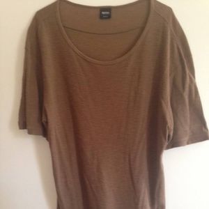 Hugo Boss Brown Thermal Scoop Neck T-Shirt